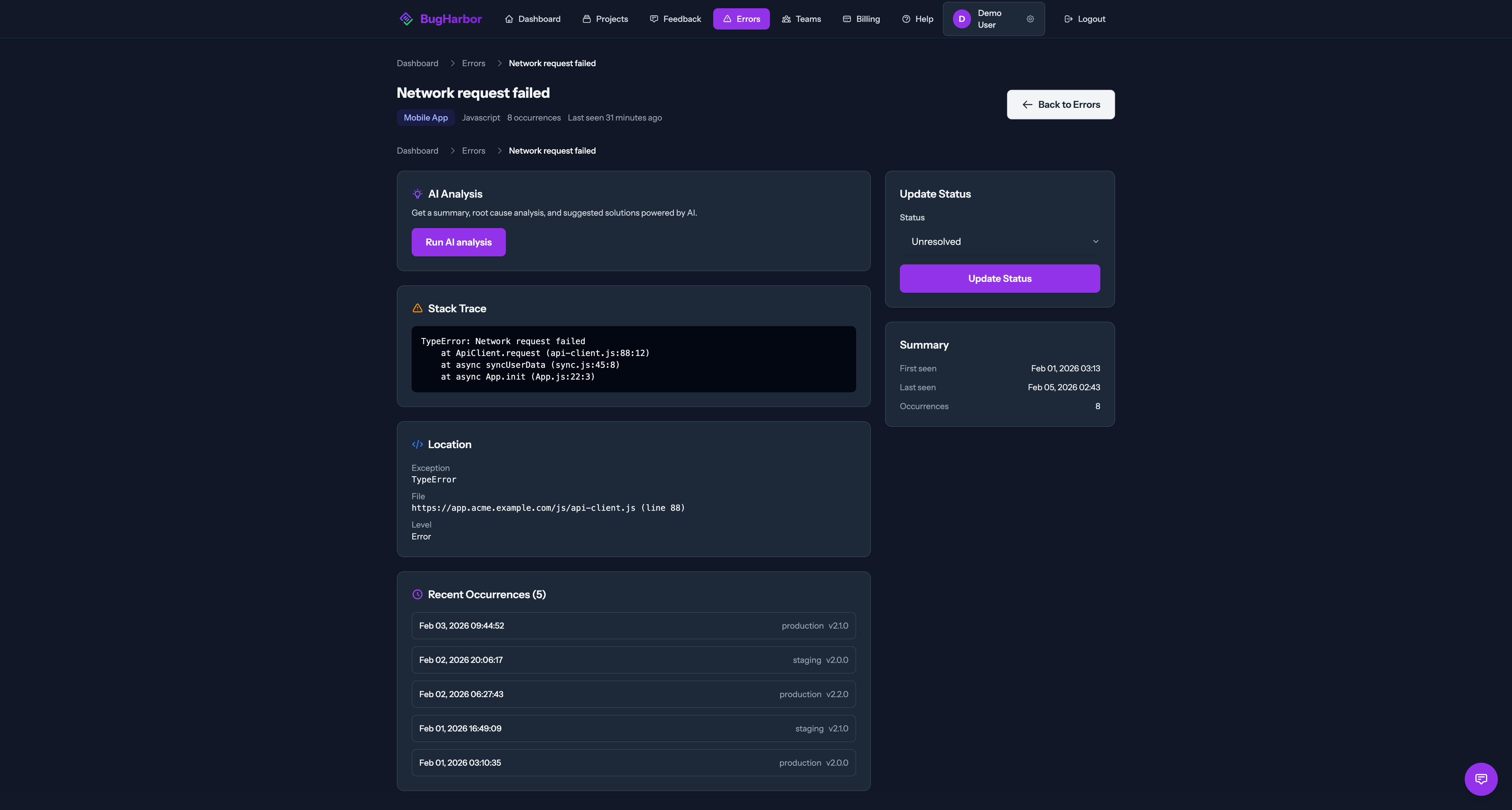 BugHarbor - Screenshot 5 showing product features and functionality