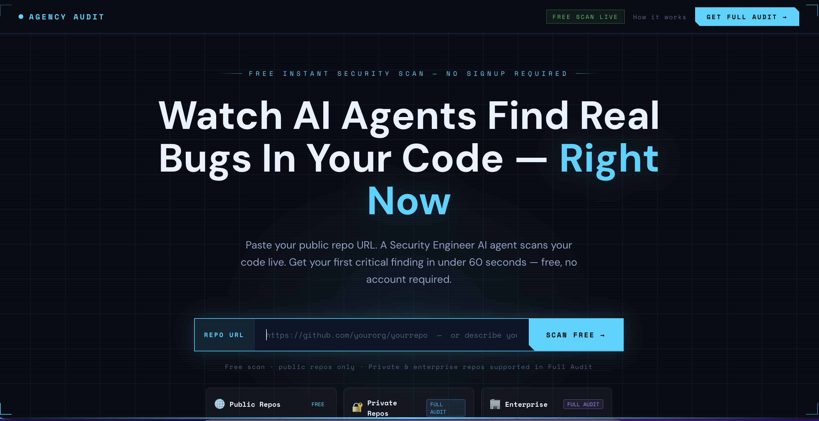 Agency Audit—Free Instant Security Scan