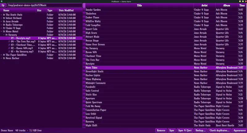 PodRacer: Manage your iPod on Linux. screenshot 7