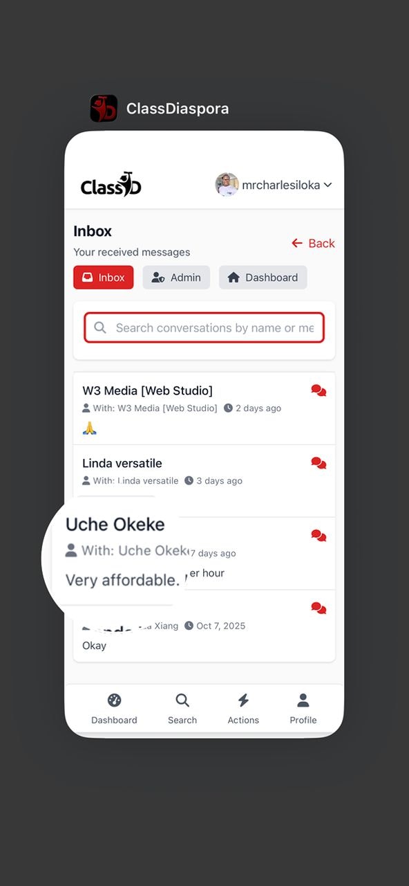 Class Diaspora - Screenshot 3 showing product features and functionality