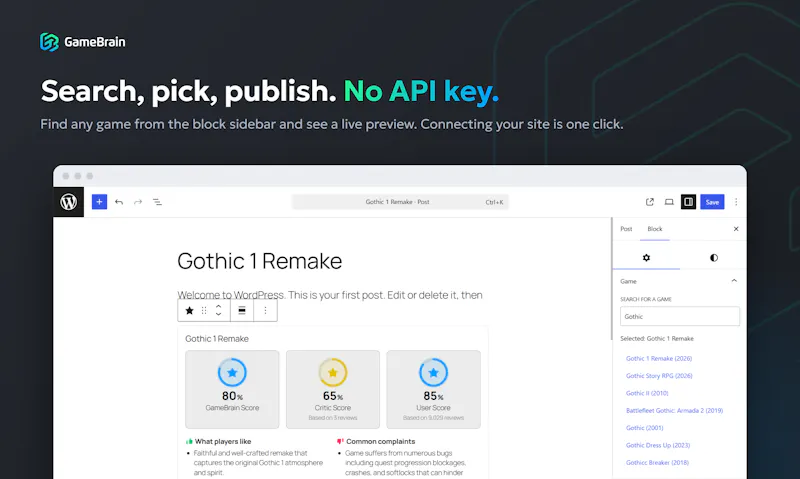 GameBrain for WordPress screenshot 5