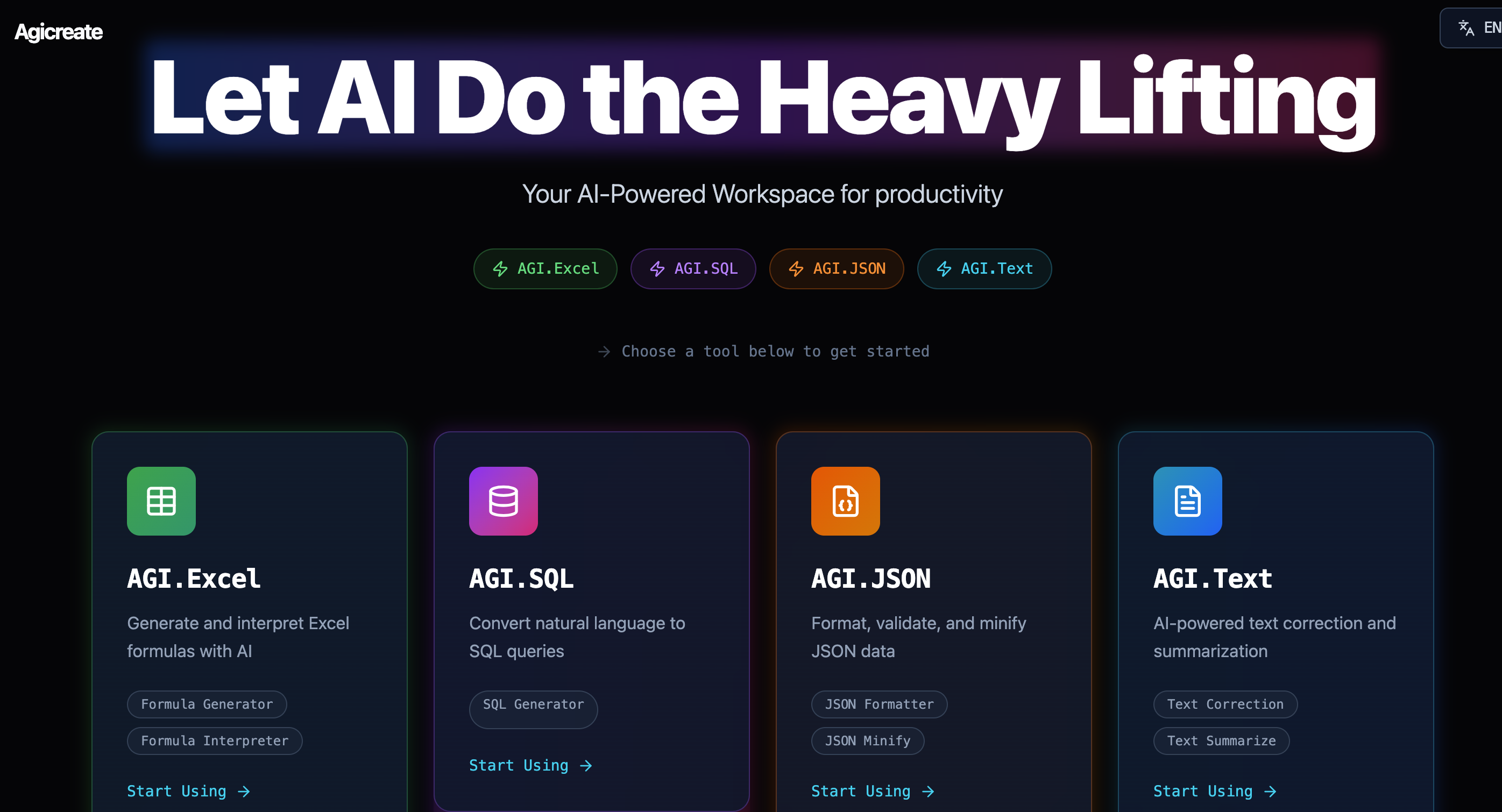Agicreat - Main product screenshot demonstrating key features and user interface