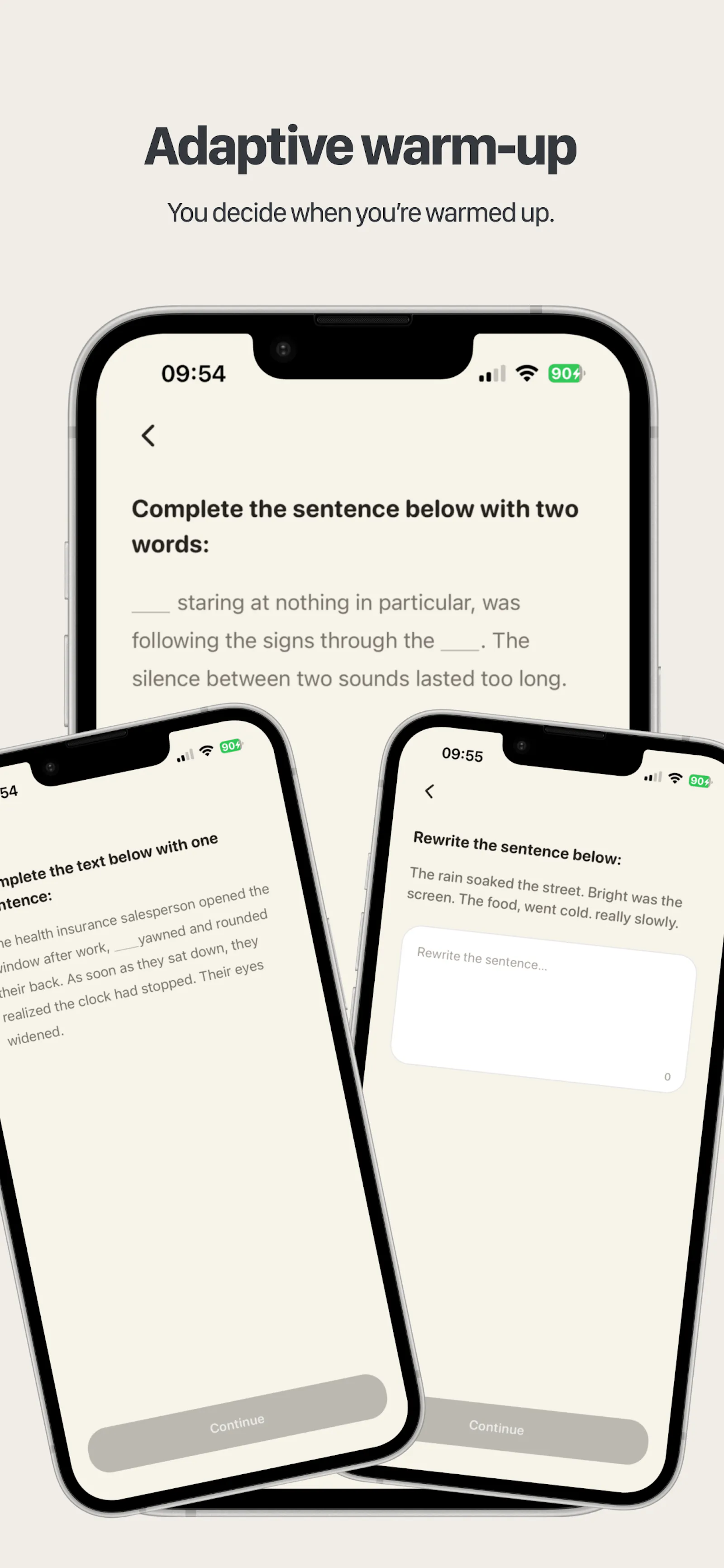 Spark: warm-up before writing screenshot 2