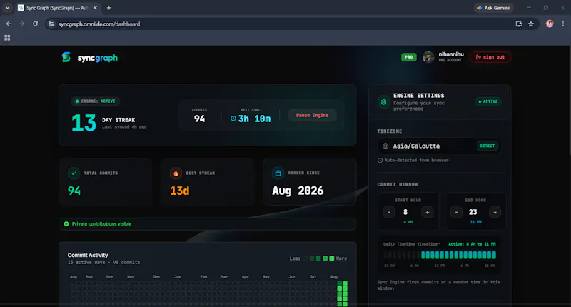 Sync Graph — Automate Your GitHub Streak screenshot 3
