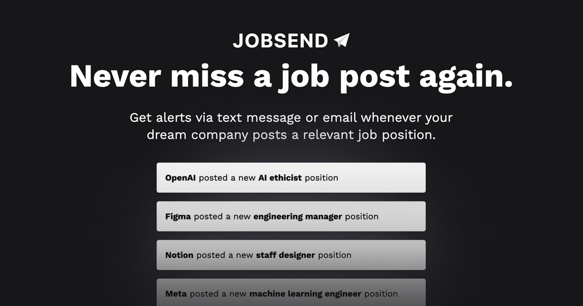 startuptile Jobsend-Never miss a job post again