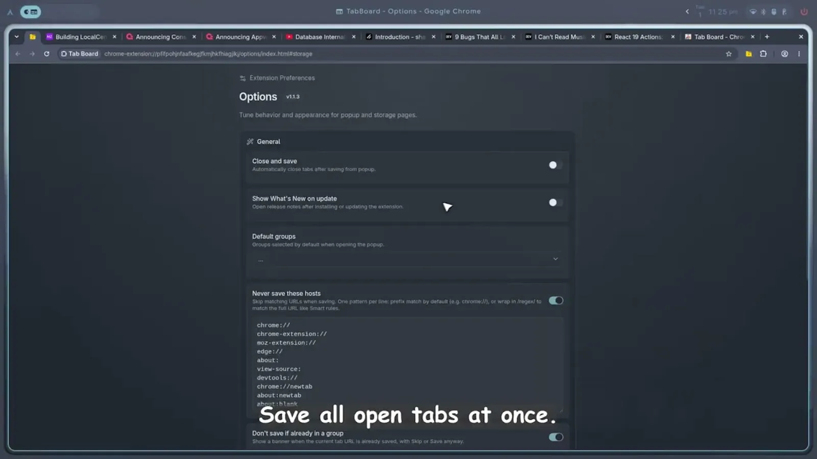 Tab Board screenshot 1 (video preview)