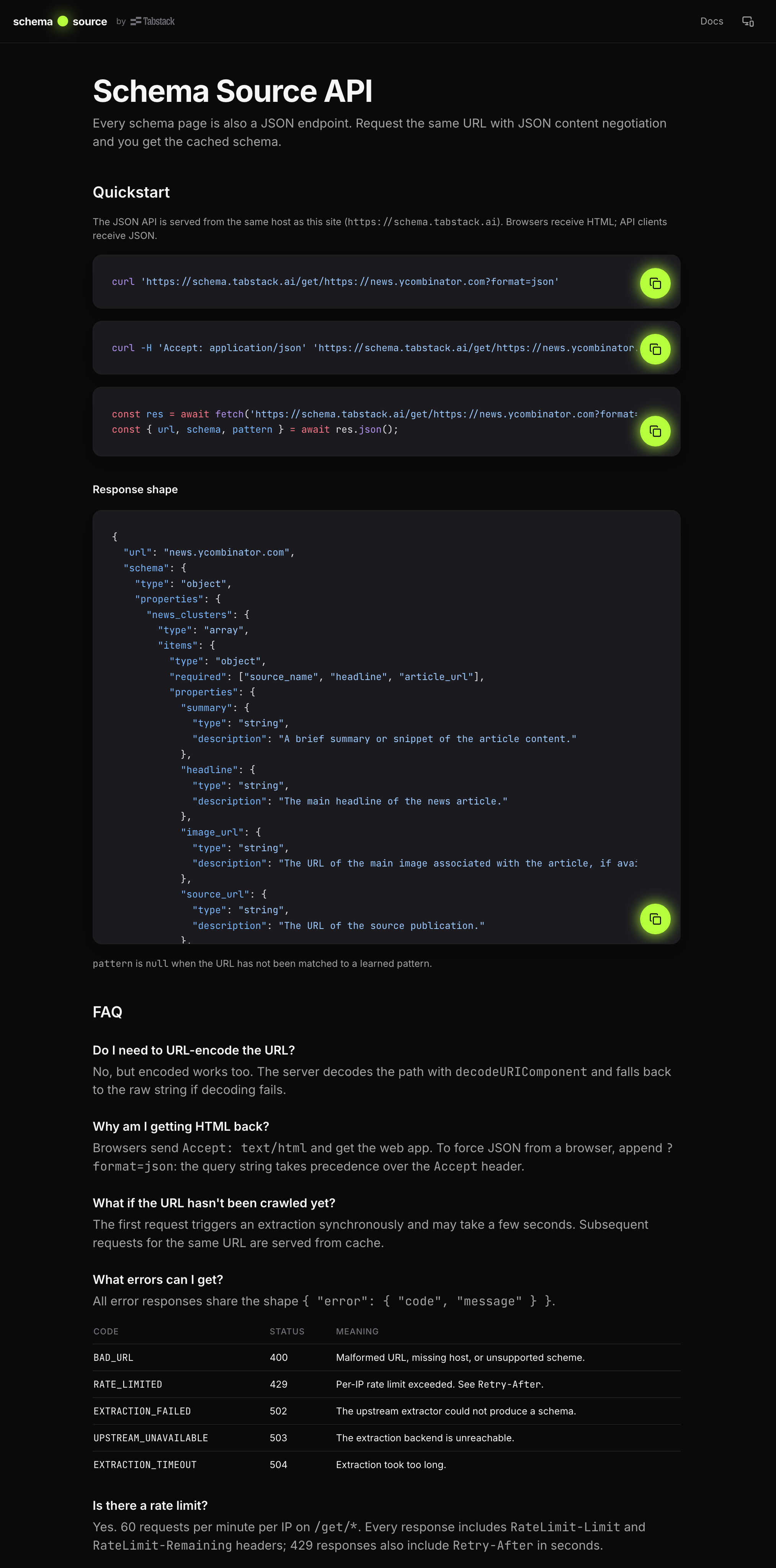 Schema Source by Tabstack gallery image