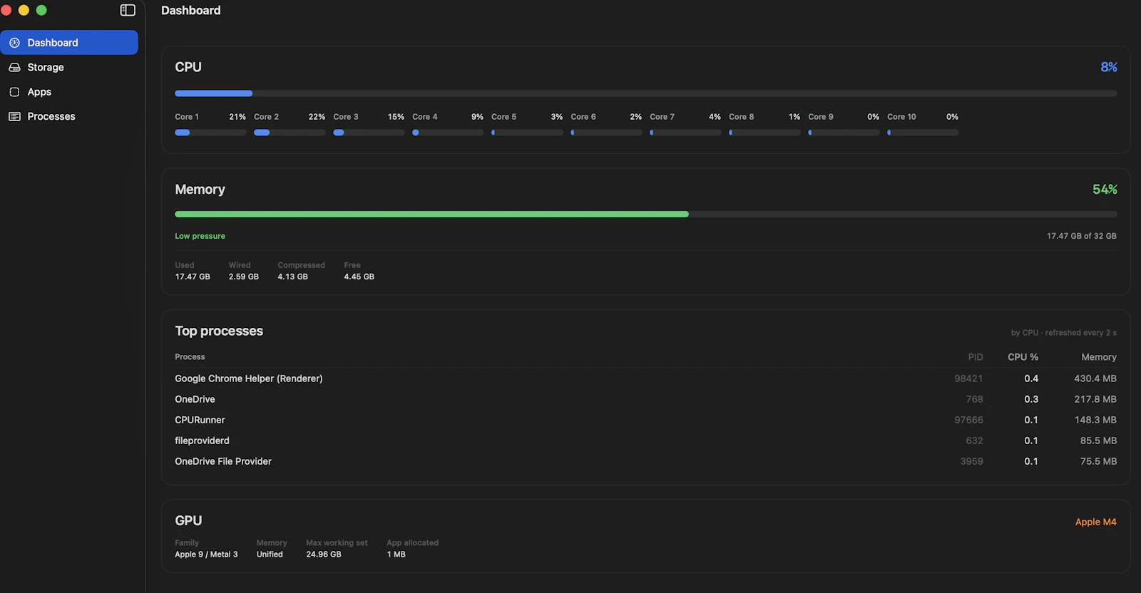 CPU Runner — honest Mac diagnostics screenshot 1