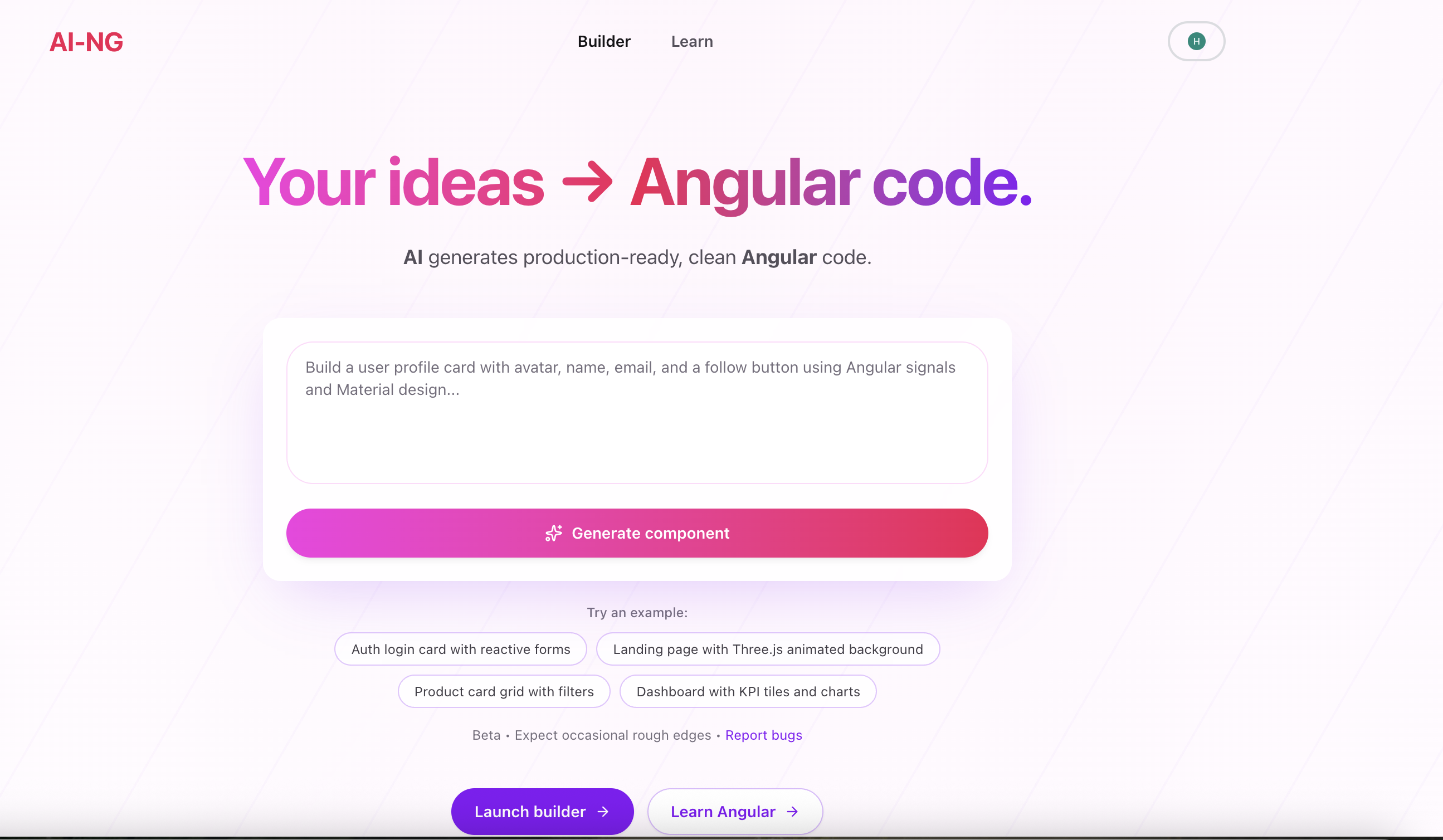 AI-NG - Main product screenshot demonstrating key features and user interface