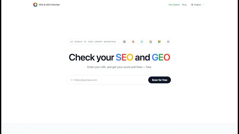SEO & GEO Checker screenshot 1 (video preview)