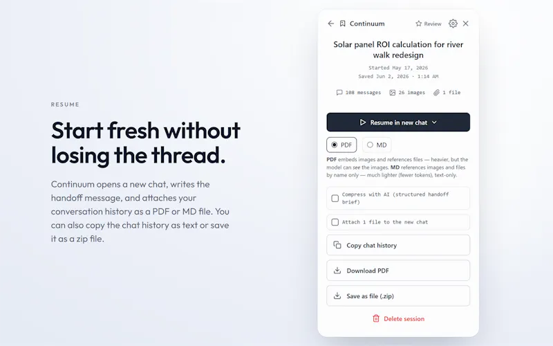 Continuum: Capture & Resume AI Chats screenshot 3
