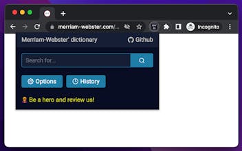 Merriam Webster Browser Extension gallery image