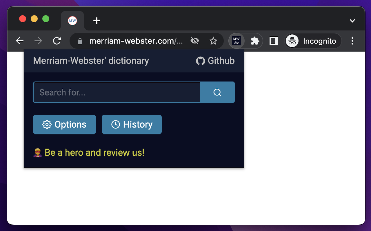 Merriam Webster -browserverlenging media 2