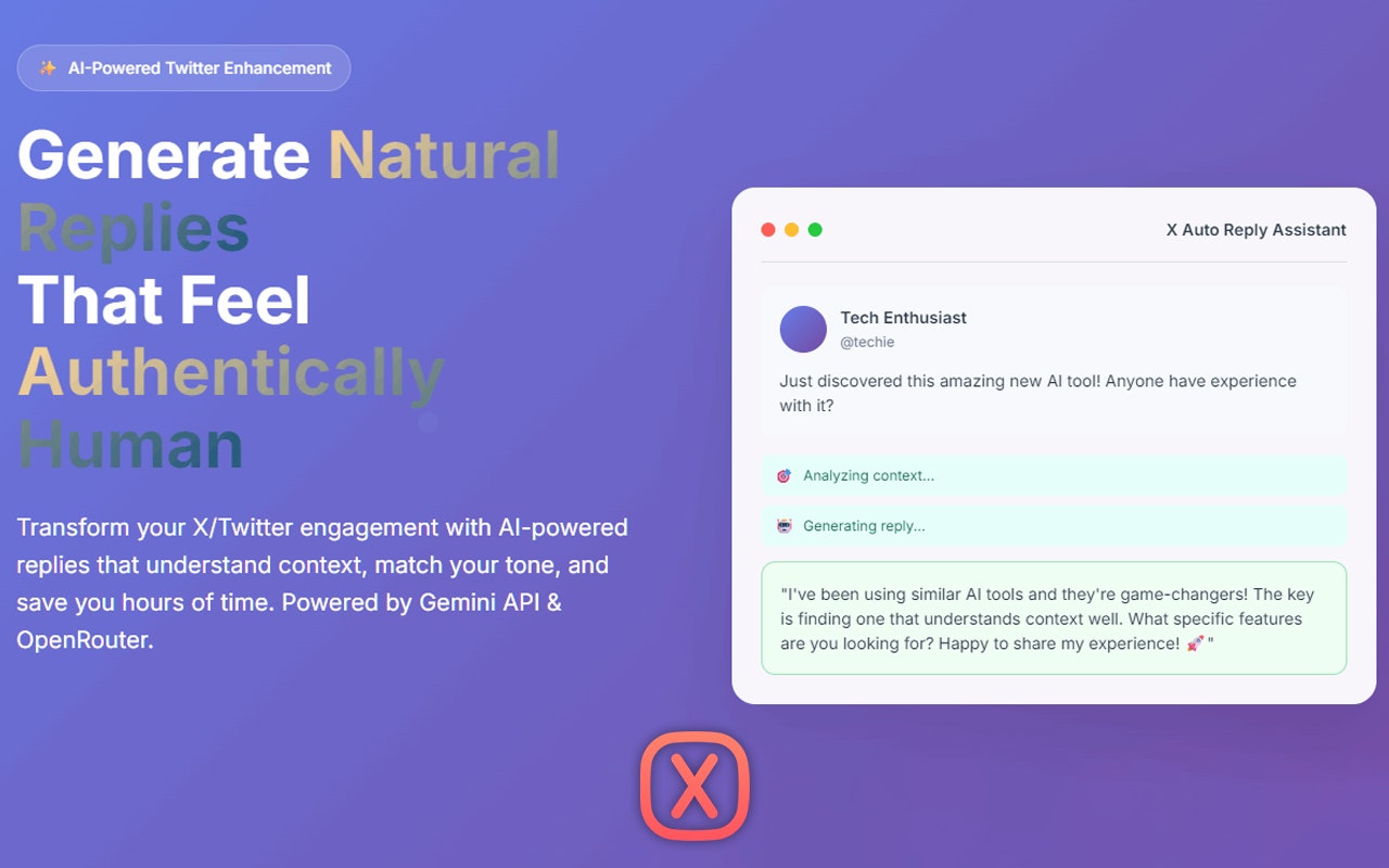 Média X Auto Reply Assistant-AI-powered - Engage smarter,not harder.Generate natural replies inSeconds 1