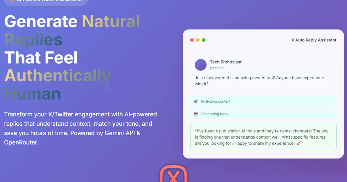 X Auto Reply Assistant-AI-powered