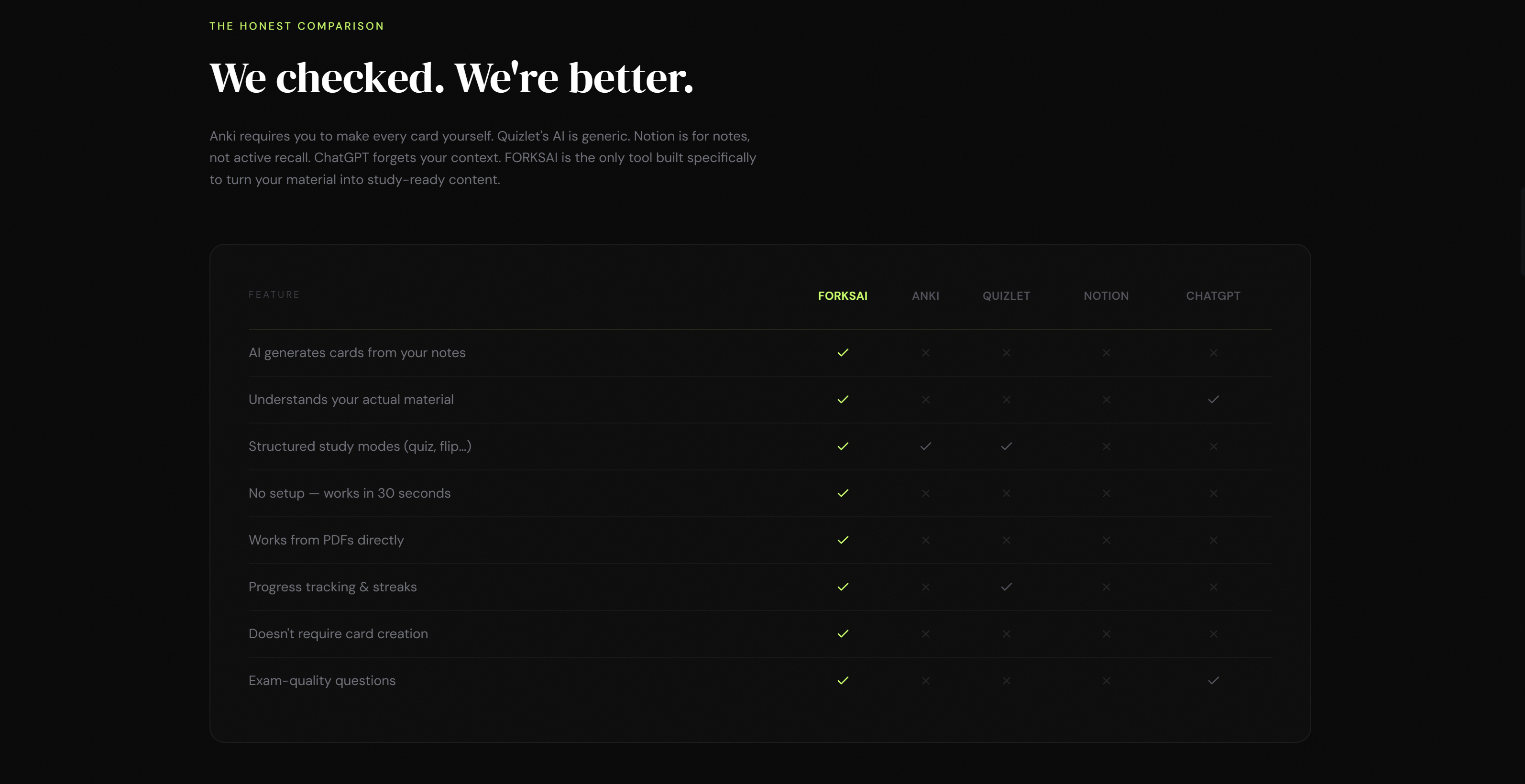 FORKSAI - Screenshot 2 showing product features and functionality