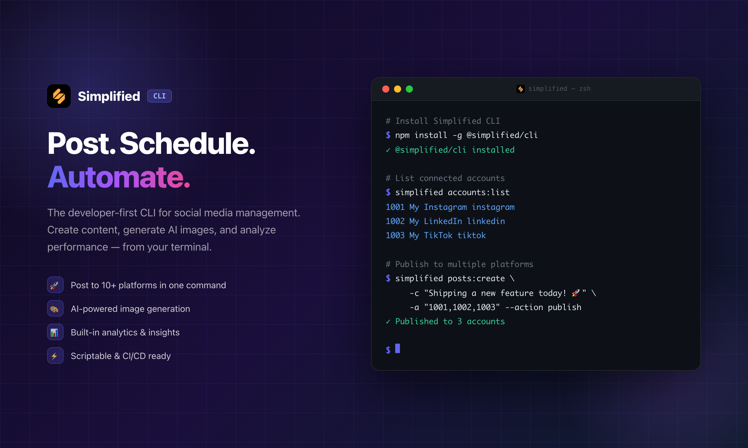 Simplified CLI gallery image