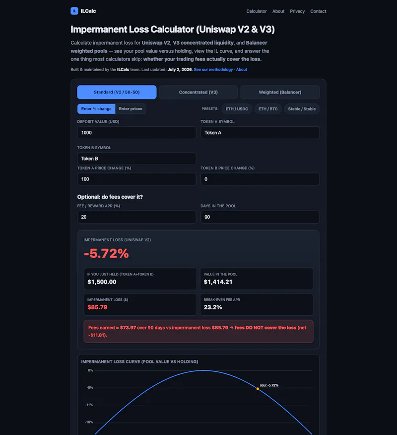 ILCalc screenshot 1