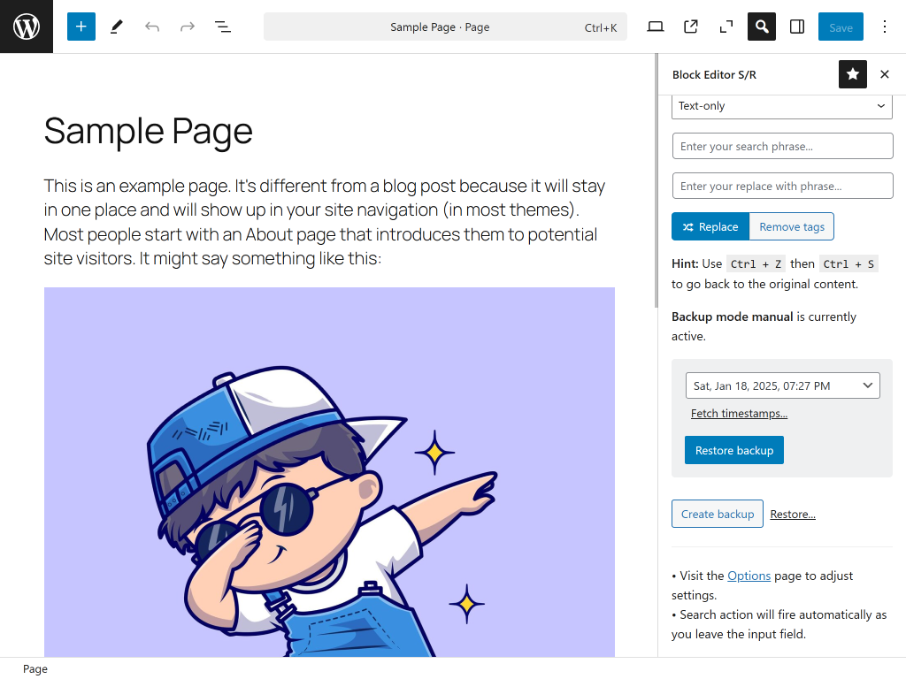 Block Editor Search & Replace media 4
