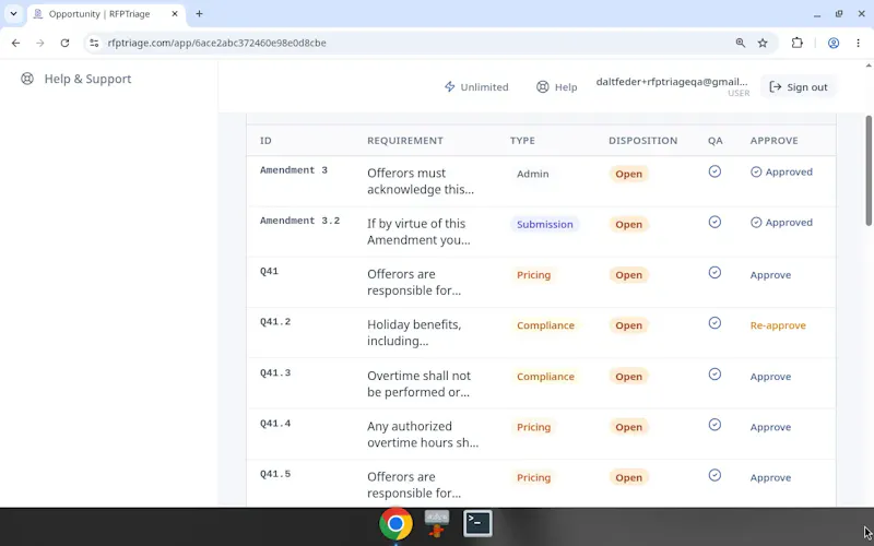 RFPTriage screenshot 9