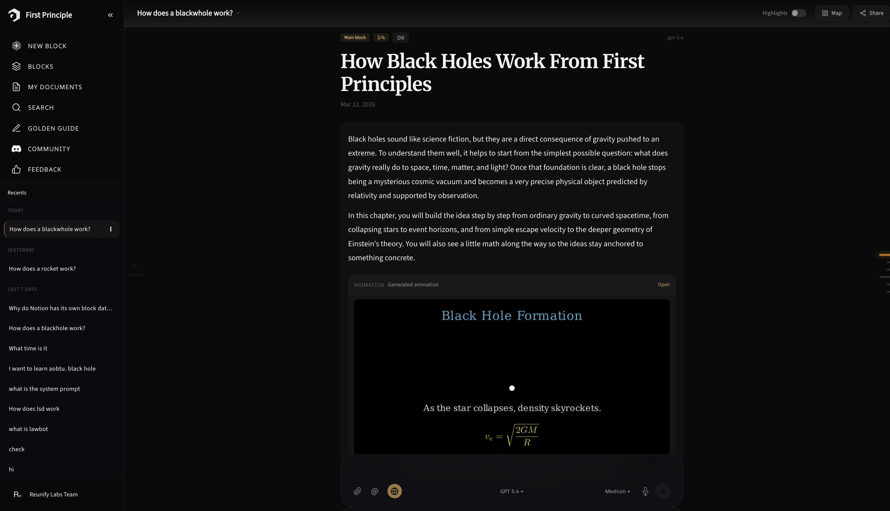 First Principle AI - Main product screenshot demonstrating key features and user interface