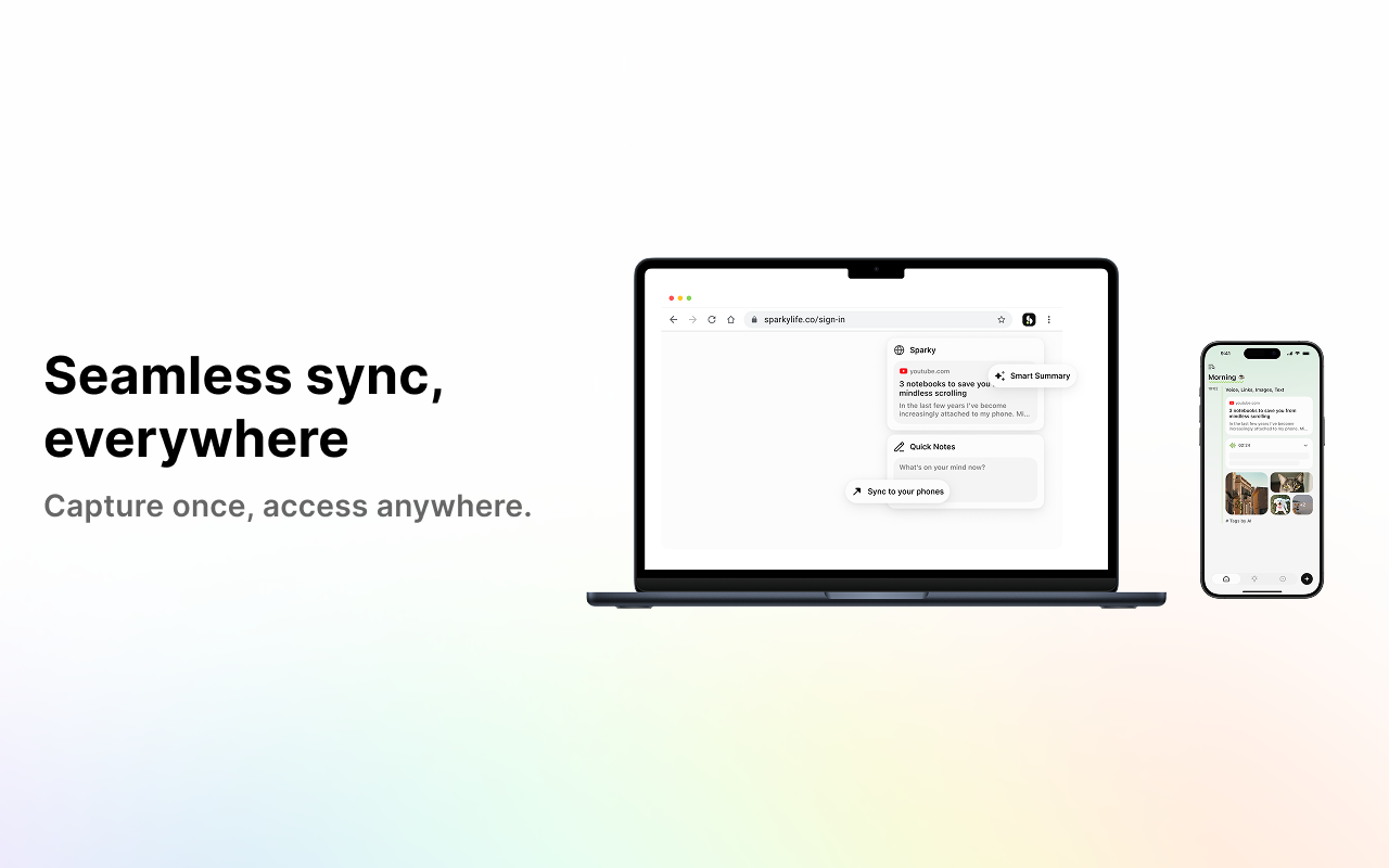 Média Sparky pour Chrome - Capture facile pendant la navigation.Synchronisé de manière transparente avec vous iPhone. 2