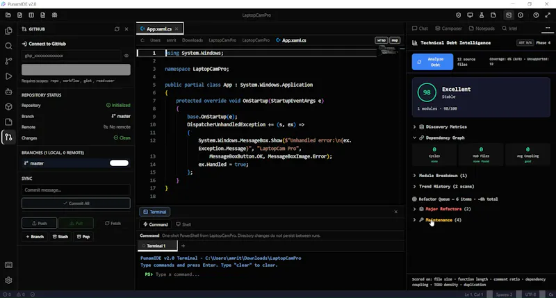 PunamIDE screenshot 2