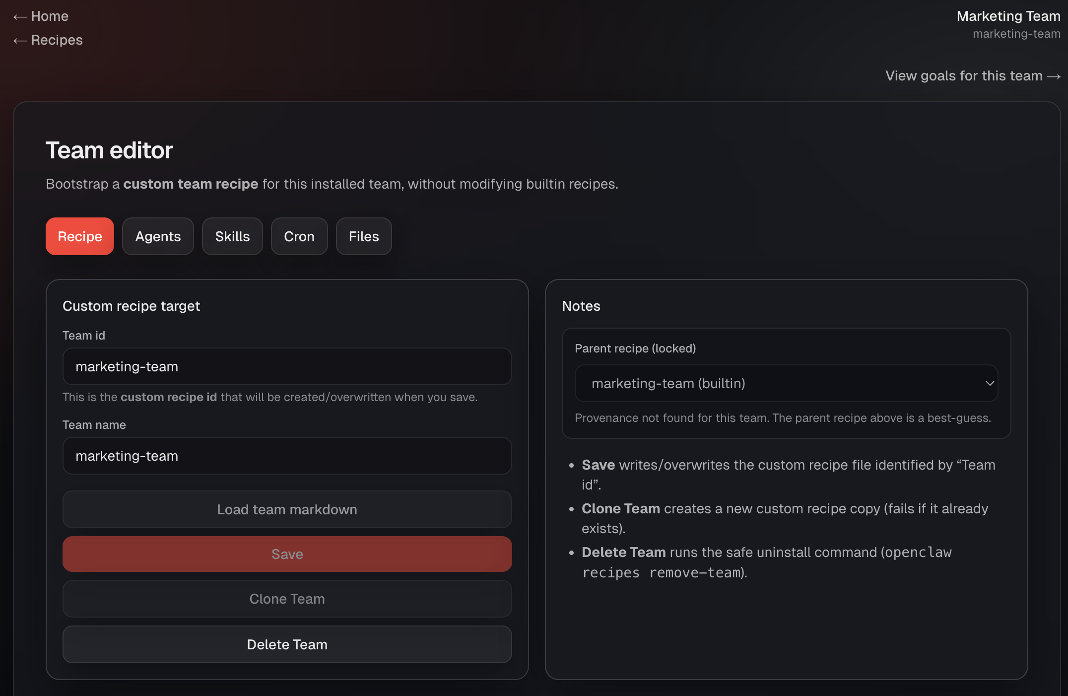 ClawRecipes — OpenClaw Recipes - Screenshot 3 showing product features and functionality
