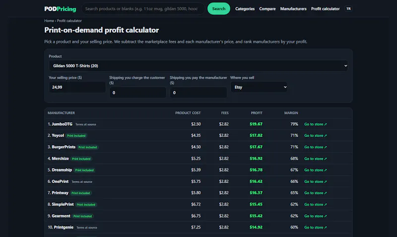 POD Pricing screenshot 4