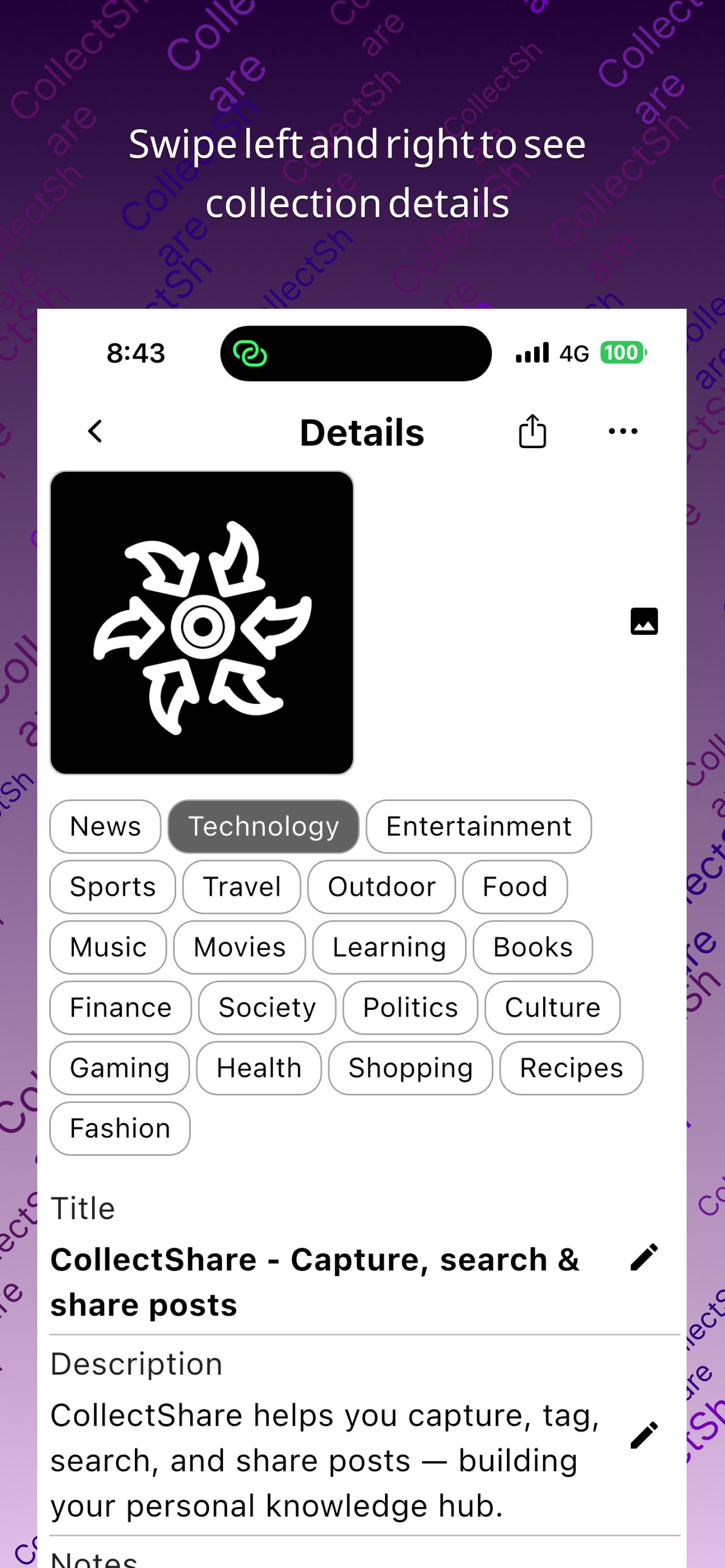 CollectShare - Screenshot 2 showing product features and functionality