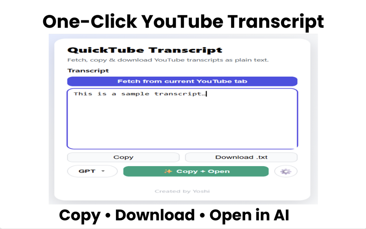 QuickTube - Screenshot 2 showing product features and functionality
