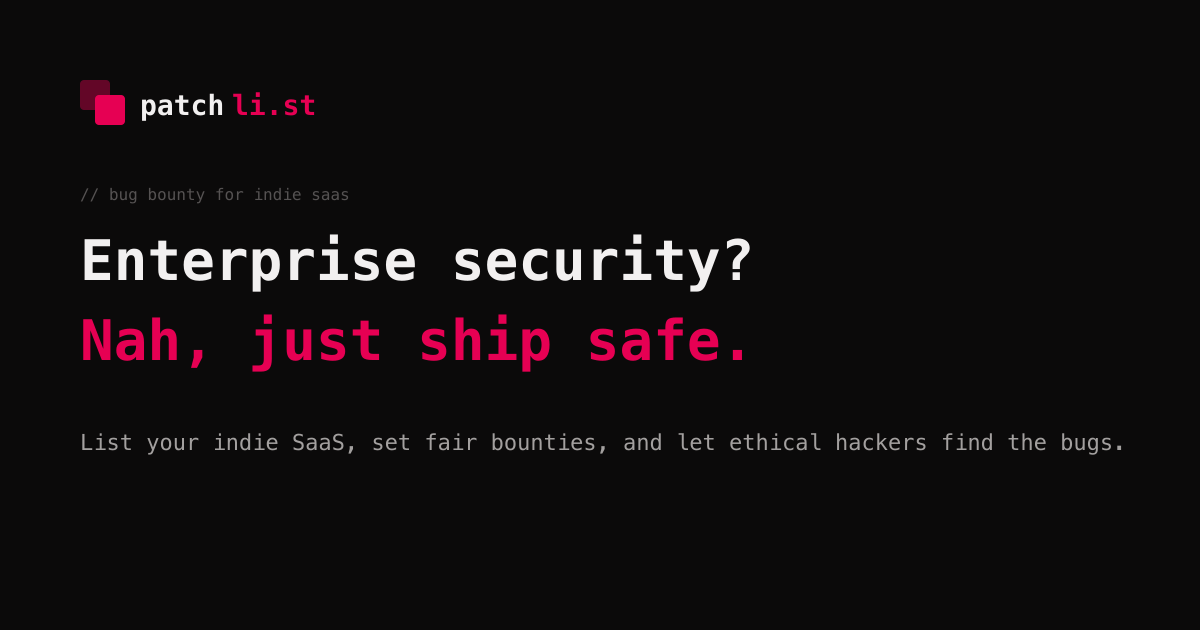 patchli.st - Main product screenshot demonstrating key features and user interface