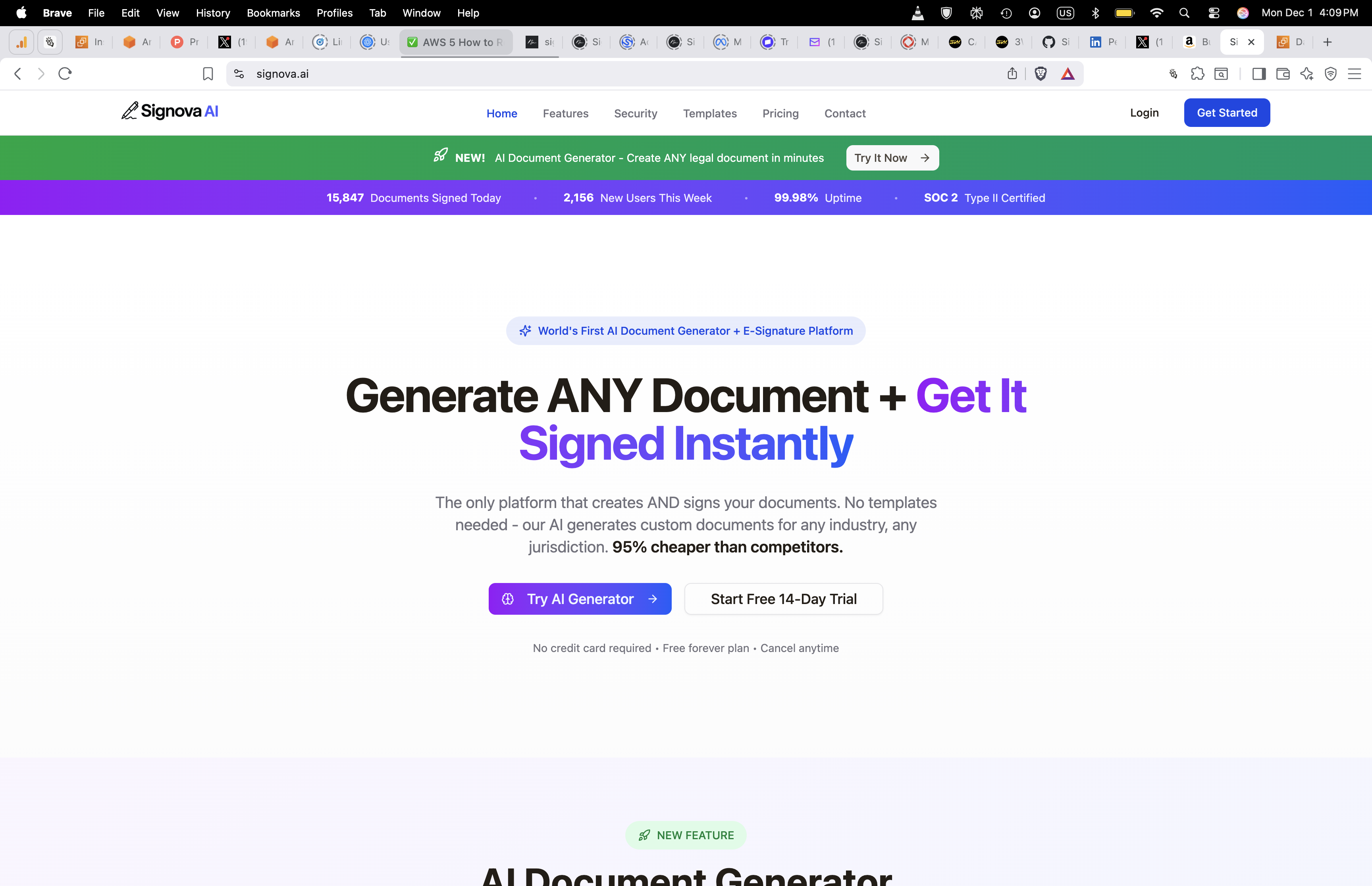 Signova.ai - Main product screenshot demonstrating key features and user interface