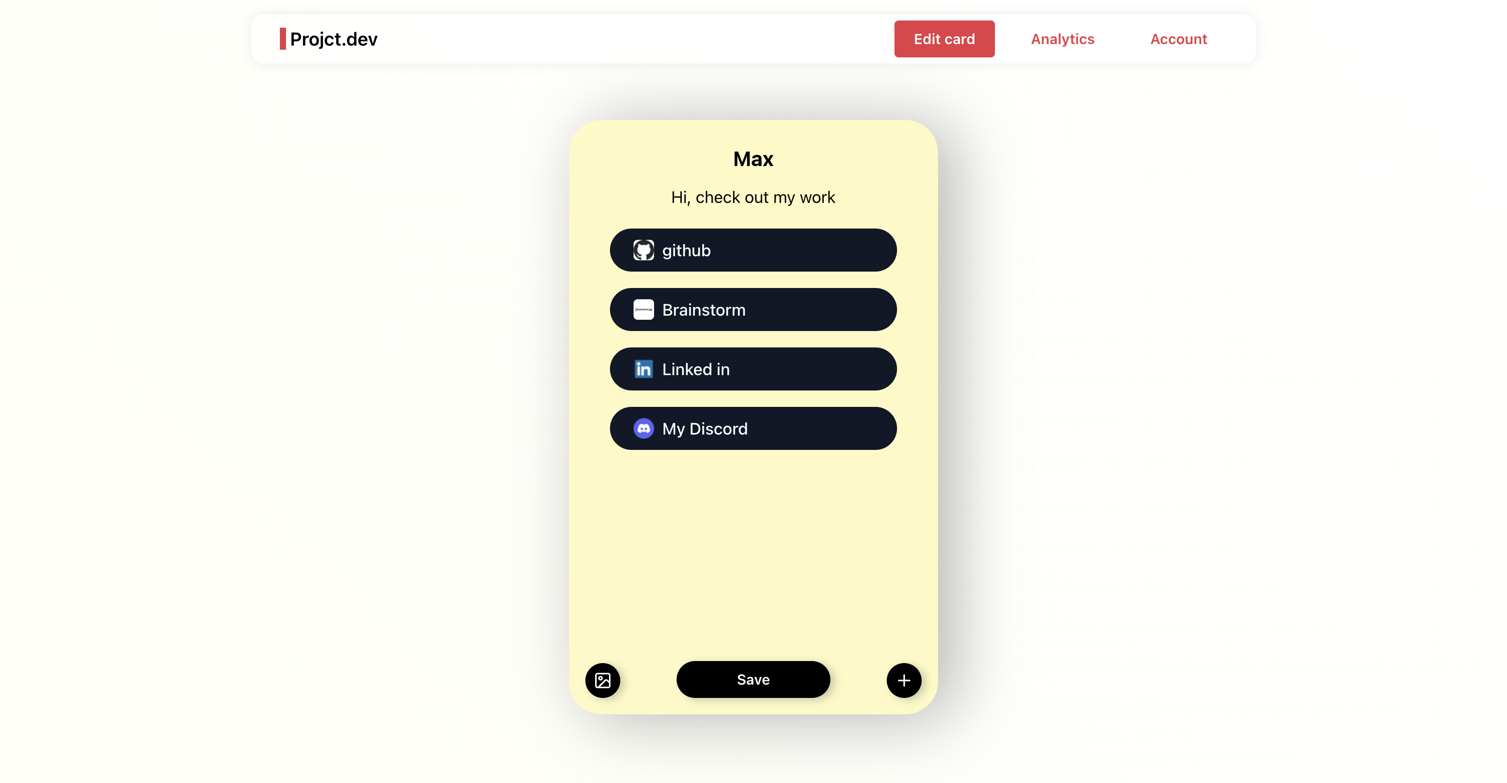 projct.dev link-in-bio - แสดงโครงการด้านข้างของคุณในการ์ดที่สวยงามใบเดียว media 4