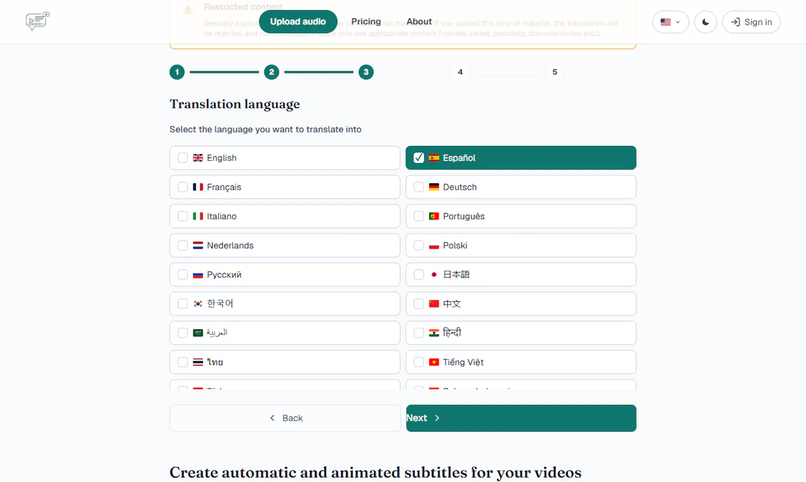 Voxlate screenshot 2