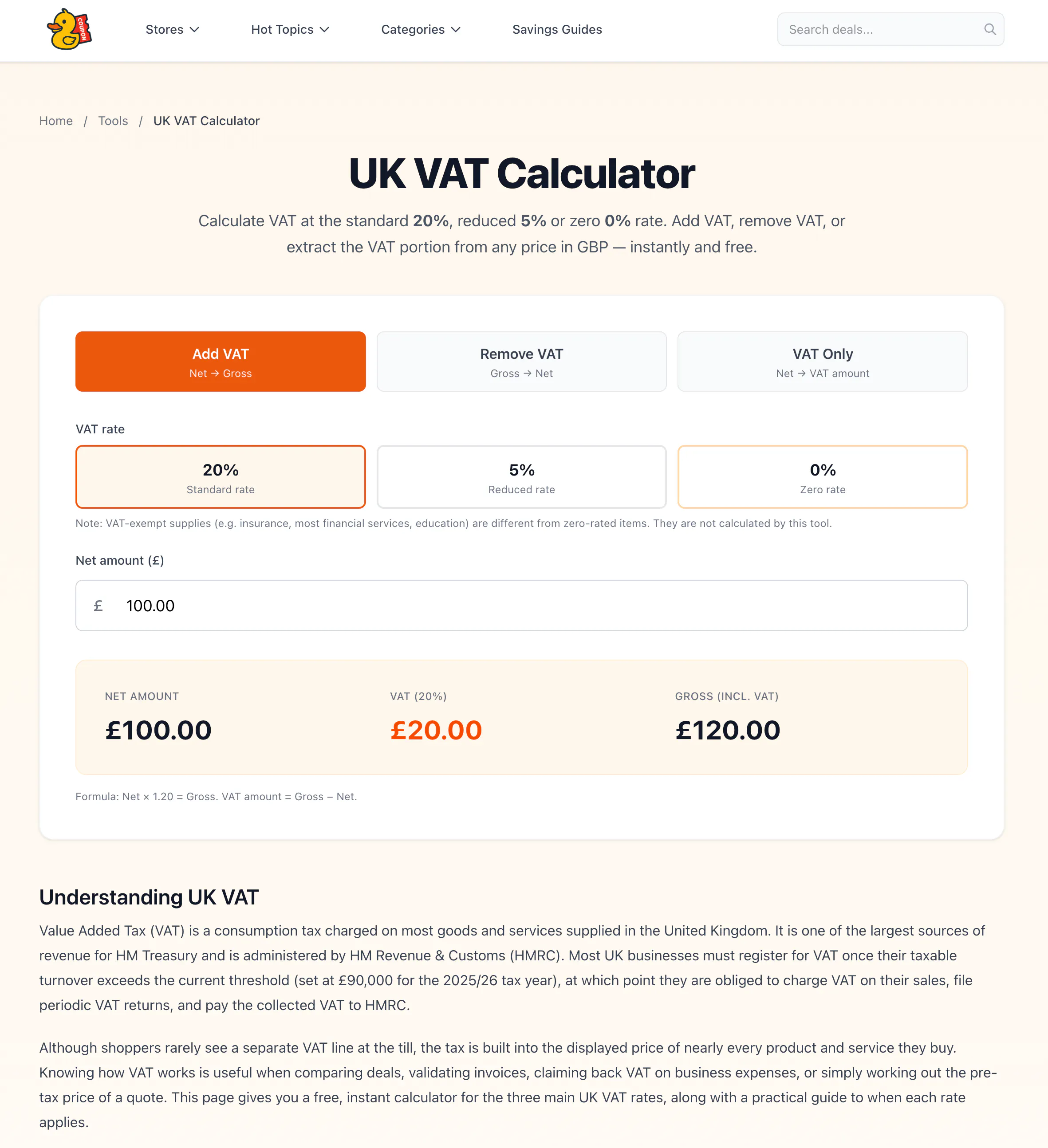 UK Seller Fee & VAT Calculator gallery image