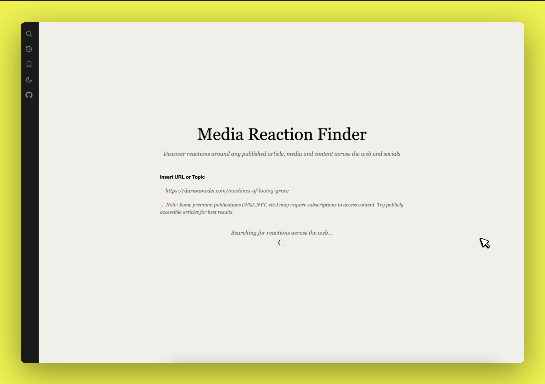 Media Reaction Finder gallery image