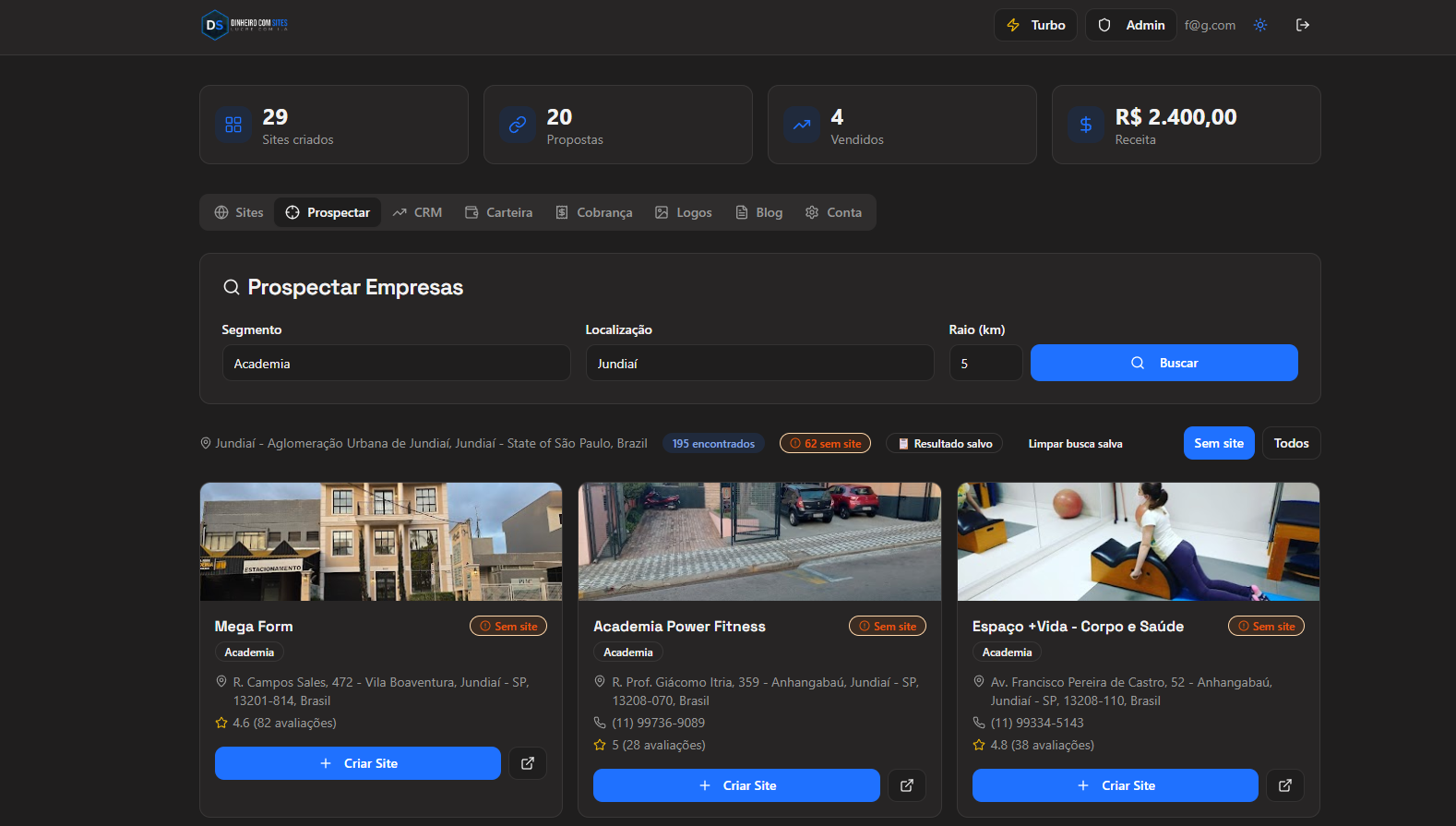 Dinheiro com Sites - Screenshot 4 showing product features and functionality