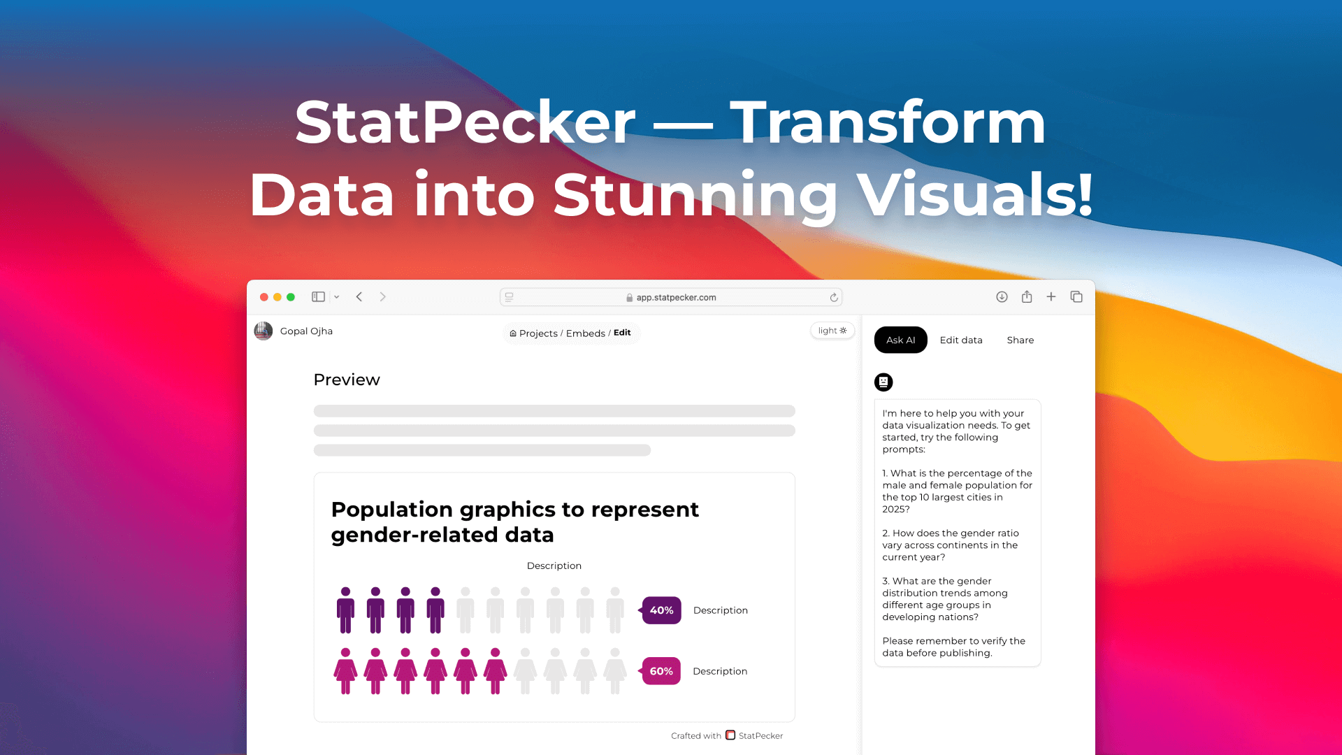 StatPecker - Main screenshot showing features and interface