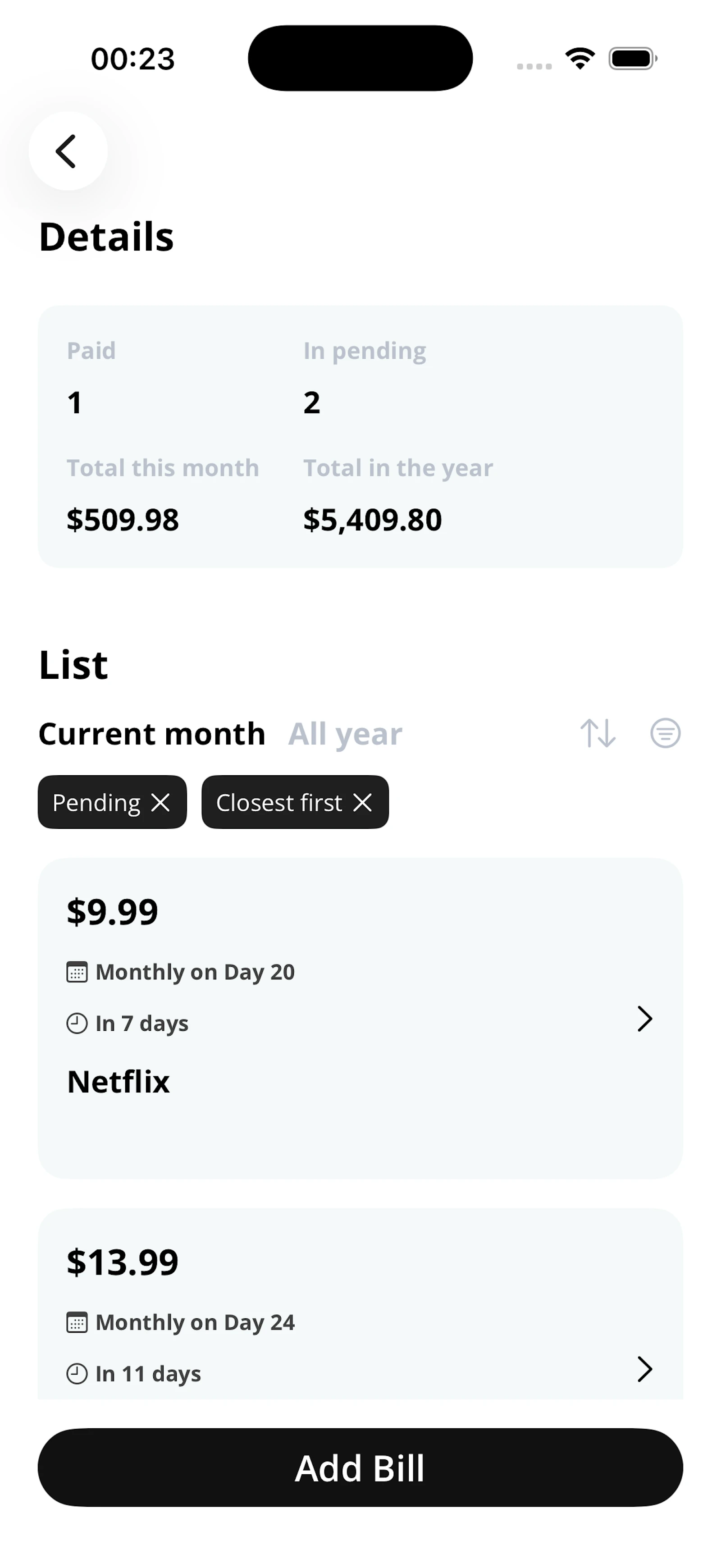 Closebills screenshot 2