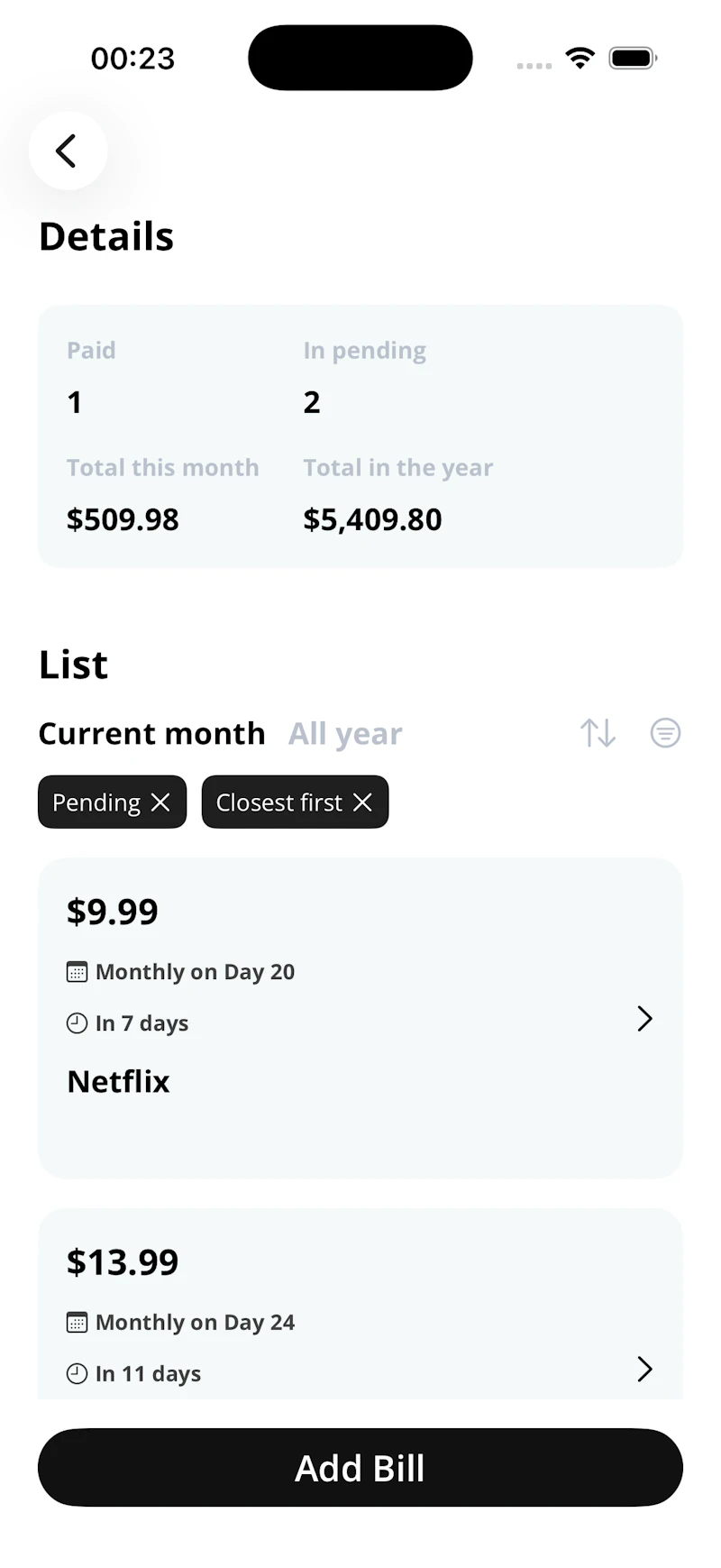 Closebills screenshot 2