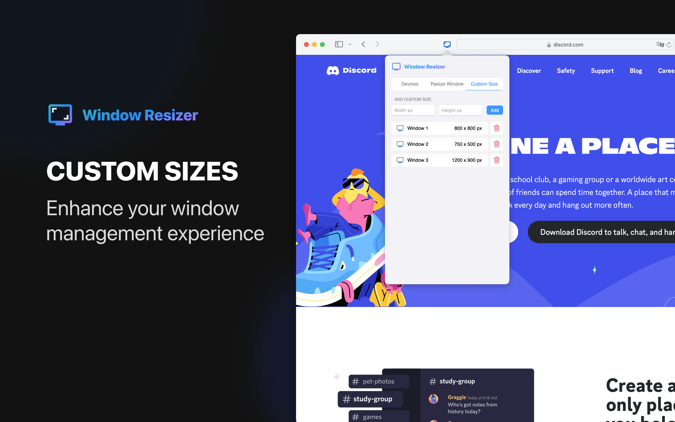 Window Resizer for Safari media 4