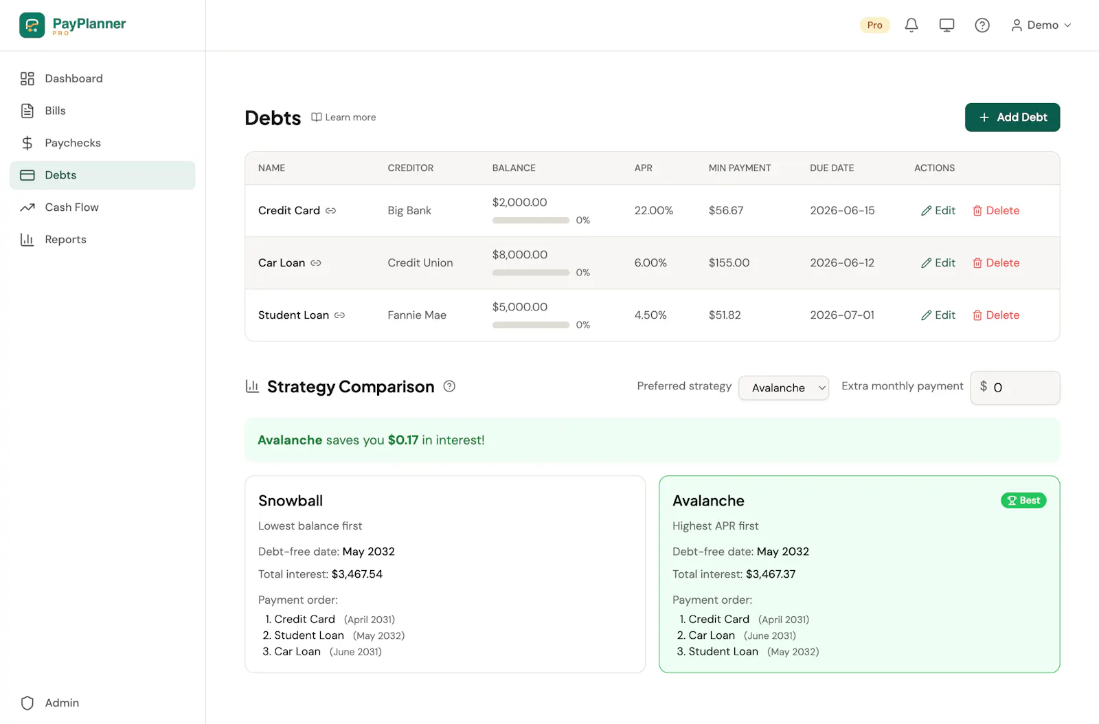 PayPlanner Pro screenshot 4