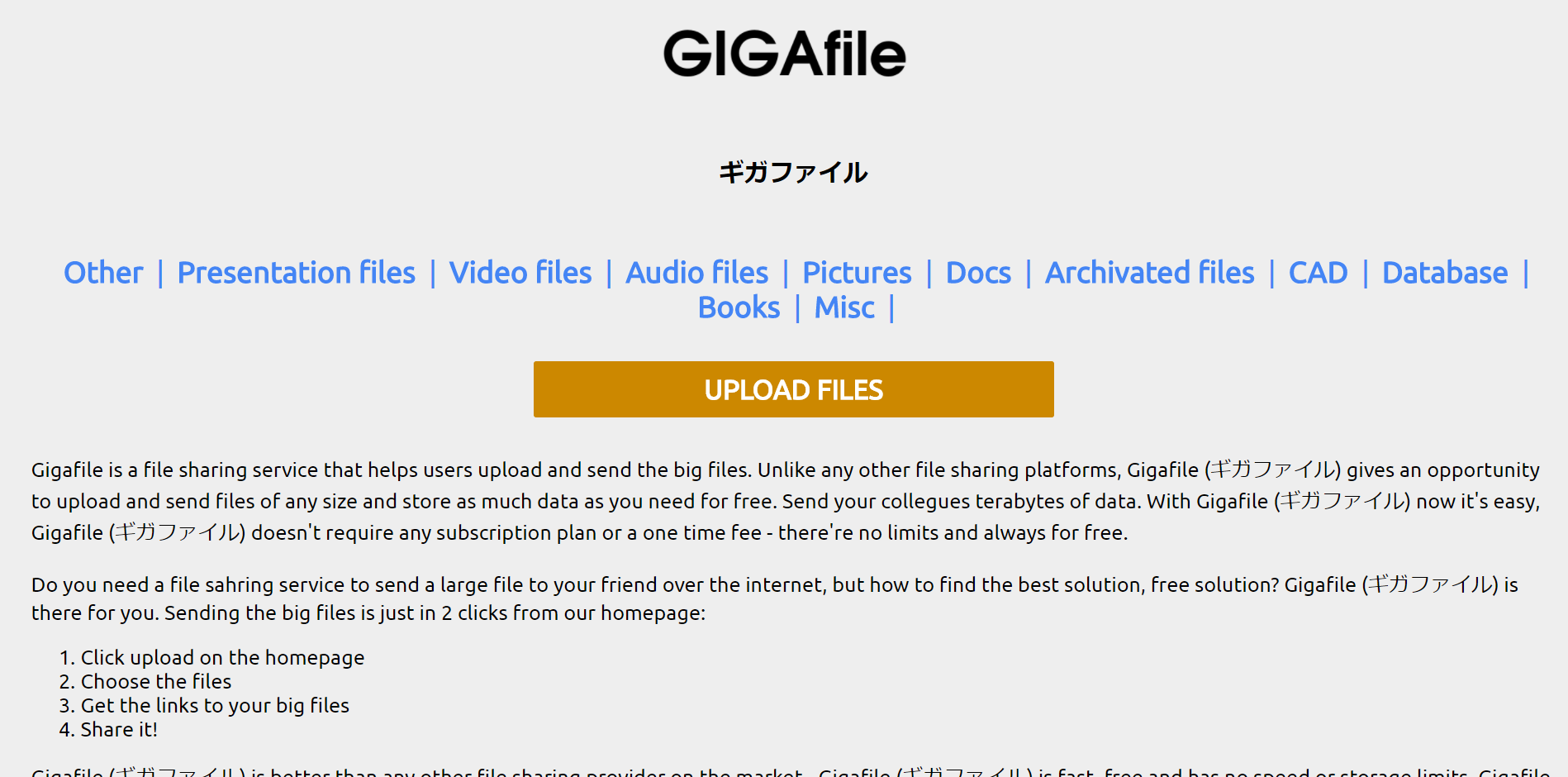 GigaFile - unlimited storage gallery image
