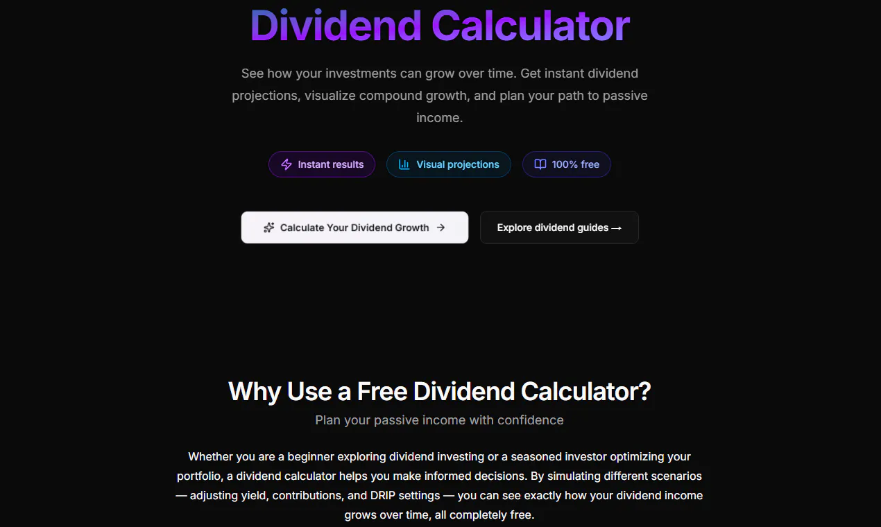 Dividend calculator gallery image