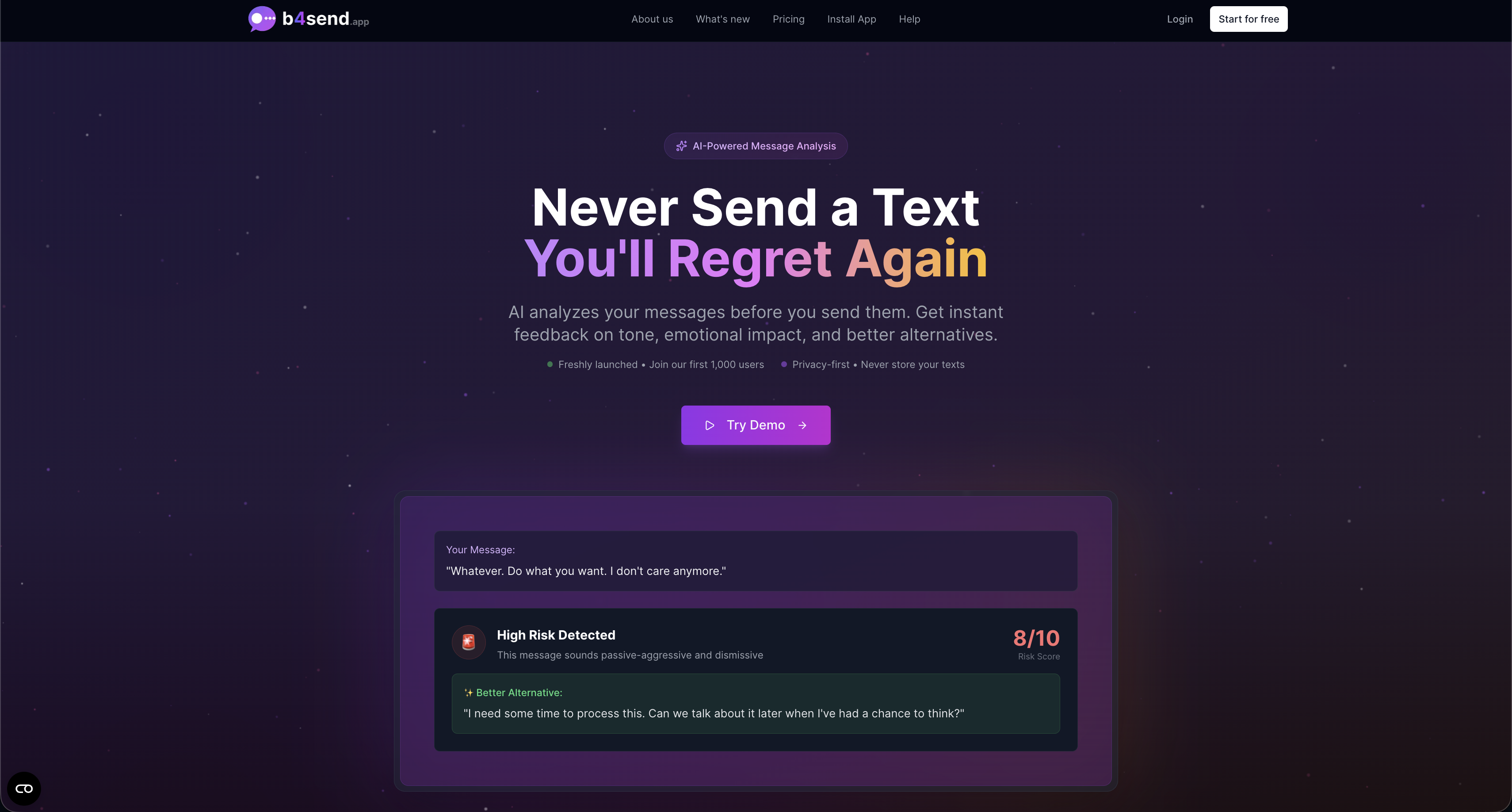B4Send - Screenshot 2 showing product features and functionality