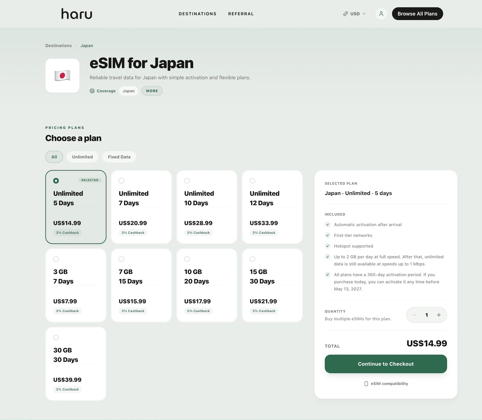 haru eSIM screenshot 2