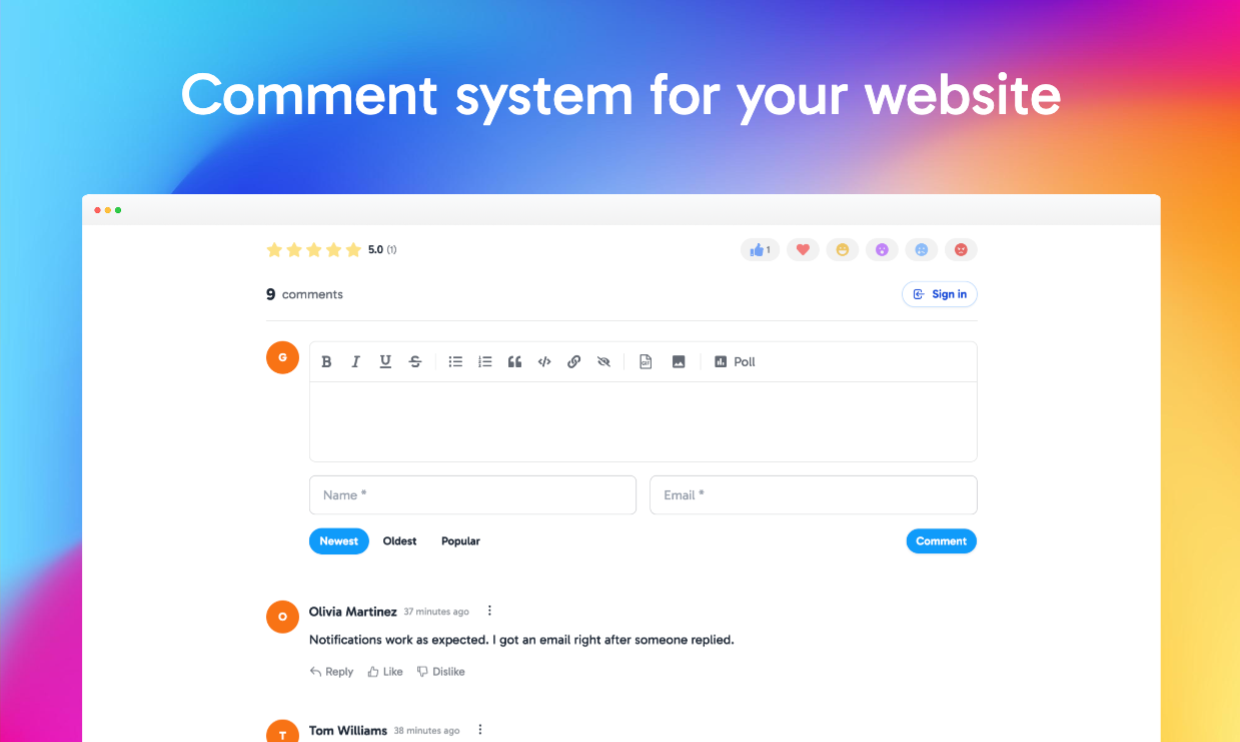 Mídia 2 de OMNI Comentários - Sistema de comentários para o seu site