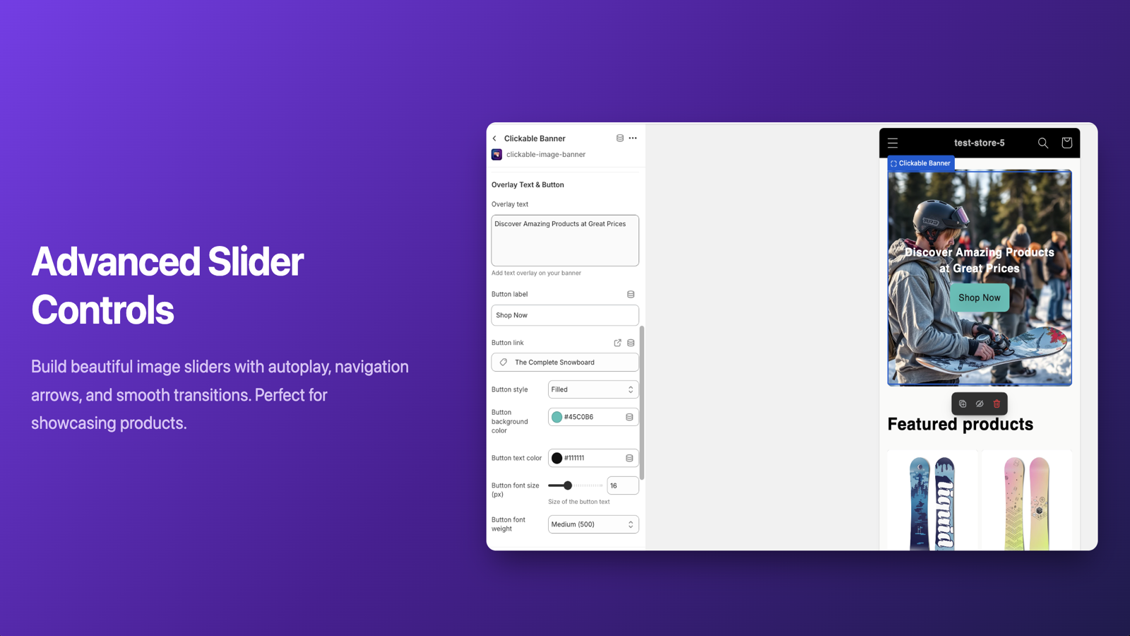 Clickable Image Banner & Slide - Screenshot 3 showing product features and functionality