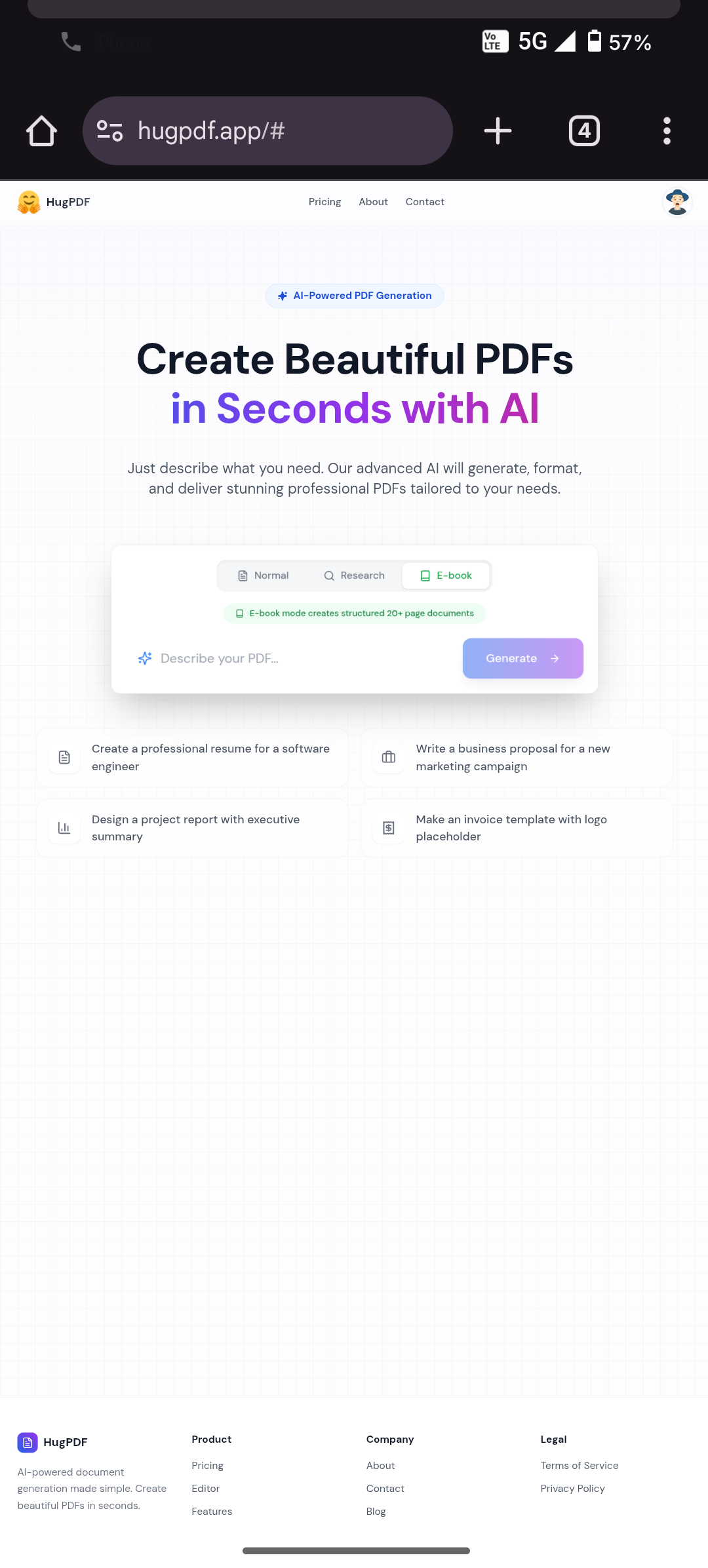HugPDF - Screenshot 4 showing product features and functionality
